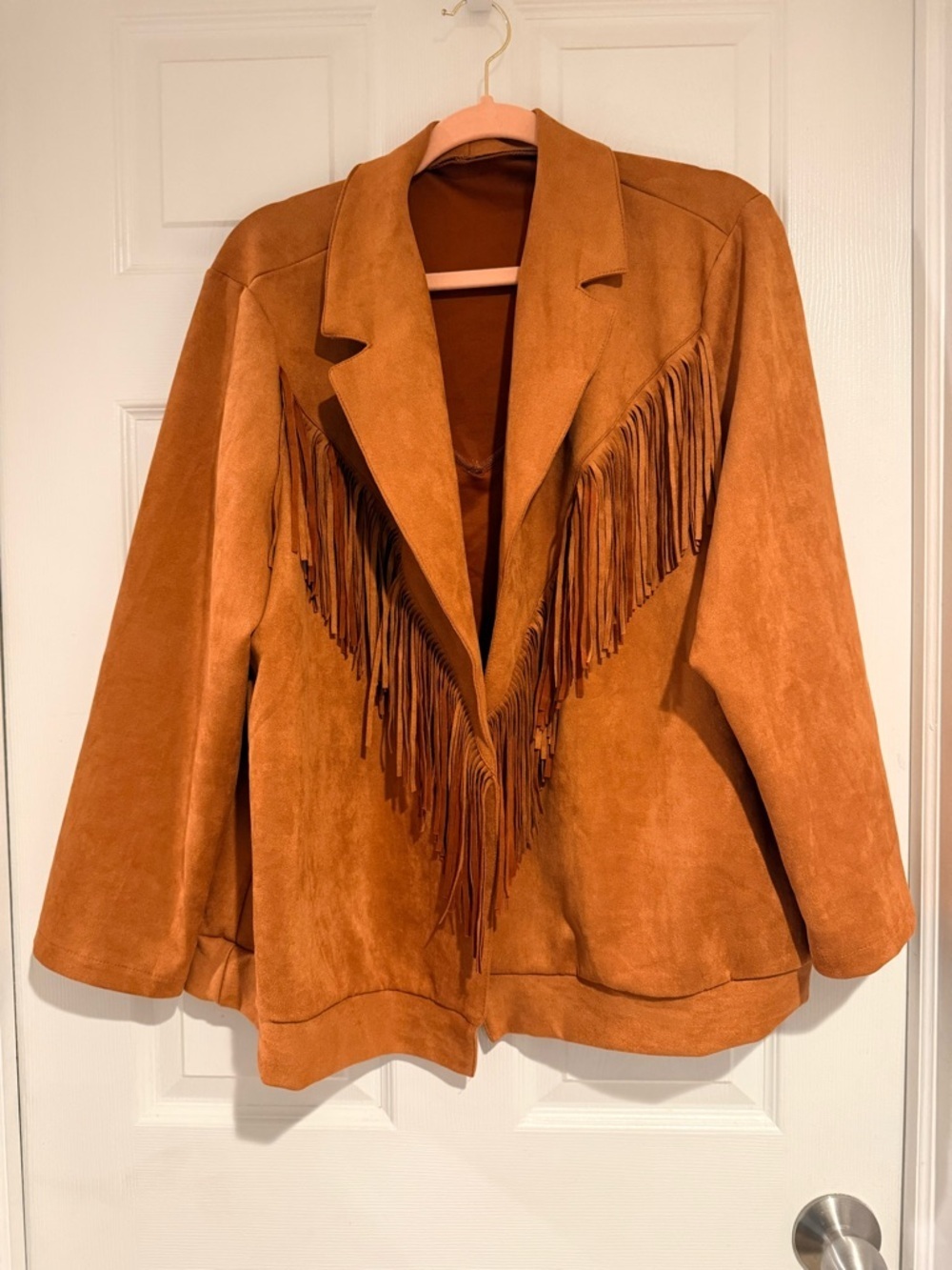 SHEIN Rust Fringe Jacket